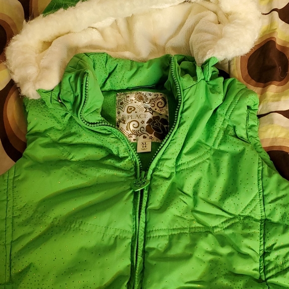 Girls Green Children Place Coat Vest Size XL (14) - Picture 3 of 8